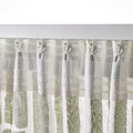 SKOGSSTJÄRNA Curtains, 1 pair, grey-green/white, 145x300 cm