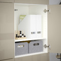 BESTÅ Storage combination with doors, white, Selsviken high-gloss beige, 120x40x192 cm