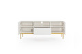 TV Cabinet Nicole 150 cm, matt white/gold legs