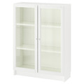 BILLY / OXBERG Bookcase with glass-doors, white, 80x30x106 cm