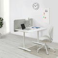 BEKANT Desk with screen, white/grey, 120x80 48 cm