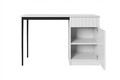 Desk with Drawer Nicole 120 cm, matt white, black legs