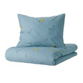 VÄNKRETS Duvet cover and pillowcase, banana pattern blue, 150x200/50x60 cm