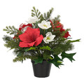 VINTERFINT Artificial potted plant, in/outdoor arrangement/red white, 12 cm