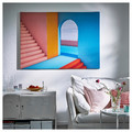 BJÖRKSTA Picture with frame, doorway/aluminium-colour, 140x100 cm