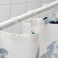 VATTENSJÖN Shower curtain, white blue/fish, 180x200 cm