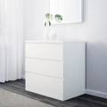 MALM Chest of 3 drawers, white, 80x78 cm