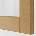 METOD Wall cabinet w shelves/glass door, white/Forsbacka oak, 40x100 cm