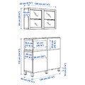 BESTÅ Storage combination w doors/drawers, white/Hanviken/Stubbarp white clear glass, 120x42x213 cm