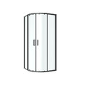 GoodHome Shower Enclosure Ledava, semi-circular, 90 x 90 x 185 cm, matt black/transparent