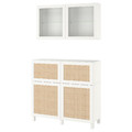 BESTÅ Storage combination w doors/drawers, white Studsviken/Stubbarp/white woven poplar, 120x42x213 cm