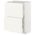 METOD / MAXIMERA Base cabinet with 2 drawers, white/Vallstena white, 60x37 cm