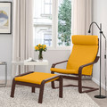 POÄNG Armchair, brown/Skiftebo yellow