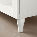 BESTÅ TV bench with drawers, white, Sutterviken/Kabbarp white clear glass, 180x42x74 cm