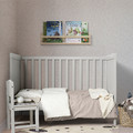 DRÖMSLOTT 3-piece bedlinen set for cot, puppy pattern/beige, 60x120 cm