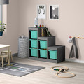 TROFAST Storage combination, grey/turquoise, 99x44x94 cm