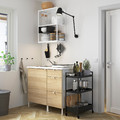 ENHET Kitchen, white, oak effect, 103x63.5x222 cm