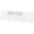 BESTÅ TV bench with doors and drawers, white/Lappviken/Stubbarp white, 240x42x74 cm