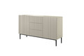 Cabinet with 2 Doors & 3 Drawers Nicole 150cm, cashmere/black legs