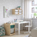 TROFAST Storage combination with box/trays, light white stained pine turquoise/white, 32x44x52 cm