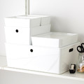 KUGGIS Box with lid, white, 37x54x21 cm