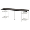 LAGKAPTEN / SPÄND Desk, black-brown/white, 200x60 cm