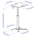 MITTZON Laptop table with castors, white, 66x50 cm