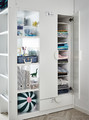 SMÅSTAD Loft bed, white grey/with desk with 4 drawers, 90x200 cm