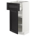 METOD / MAXIMERA Base cabinet with drawer/door, white/Lerhyttan black stained, 40x37 cm