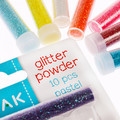 Glitter Powder 10pcs, pastel