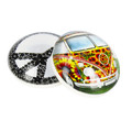 Glass Motiv Magnet 3.5cm 2pcs Bus/Peace