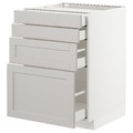 METOD/MAXIMERA Base cab 4 frnts/4 drawers, white/Lerhyttan light grey, 60x61.9x88 cm