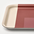 RÖDKNOT Tray, patterned grey-pink/brown-red, 20x28 cm