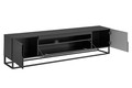 TV Cabinet Loftia 200 cm, metal legs, black/matt black