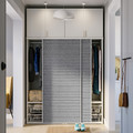 PLATSA Wardrobe w 2 sliding doors+4 doors, white LARKOLLEN double sided/beige/dark grey FONNES white, 160x57x241 cm