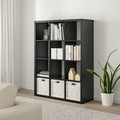 KALLAX Shelving unit, black-brown, 112x147 cm