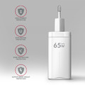 AXAGON Wall Charger EU Plug ACU-DPQ65W GaN 3xport 65W, white