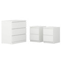 MALM Bedroom furniture, set of 3, white