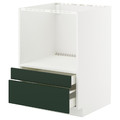 METOD / MAXIMERA Base cabinet f combi micro/drawers, white/Havstorp deep green, 60x60 cm