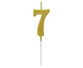 Birthday Candle Number 7, metallic gold