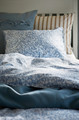 SOMMARSLÖJA Duvet cover and 2 pillowcases, blue/floral pattern, 200x200/50x60 cm