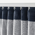 TRYSTÄVMAL Curtains, 1 pair, dark blue/white, 145x300 cm