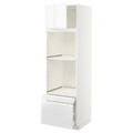 METOD / MAXIMERA Hi cab f ov/combi ov w dr/2 drwrs, white/Voxtorp high-gloss/white, 60x60x200 cm