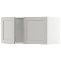 METOD Wall cabinet with 2 doors, white/Lerhyttan light grey, 80x40 cm