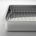 KONCIS Roasting tin with grill rack, stainless steel, 40x32 cm