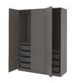 PAX / FORSAND Wardrobe, dark grey/dark grey, 150x60x201 cm