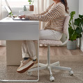 BLECKBERGET Swivel chair, Klovsta white/orange-brown