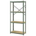 BROR Shelving unit, grey-green/pine plywood, 85x40x190 cm