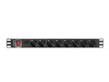 Lanberg PDU 1U 16A 2m 8x Schuko Outlet PDU-08F-0200-BK