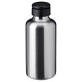 ENKELSPÅRIG Water bottle, stainless steel/black, 0.7 l